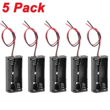 Pack of 5,2 x 1.5V AAA Battery Holder Case, 3V Storage Box, Wired