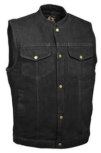 denim biker vest
