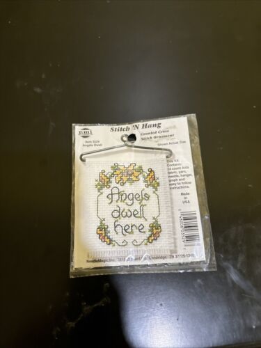 Counted Cross Stitch Kit 3529 Angels Dwell Here Stitch 'N Hang Ornament NOS - Picture 3 of 5