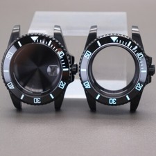 40mm Sterile Watch Cases Luminous Ceramic Bezel Fit Nh35 Nh36 Eta 2824 Movement
