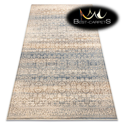 Exklusive NATURWOLLE Teppiche NAIN Ornament beige marine vintage weich beste Teppiche