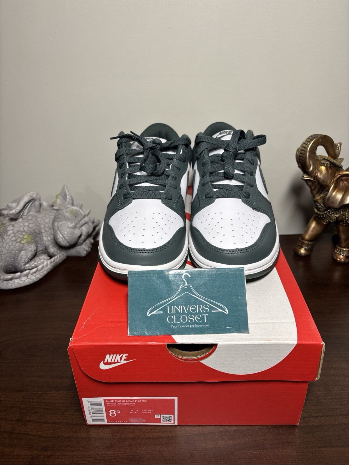 Nike Dunk Low Vintage Green White - Size 8.5