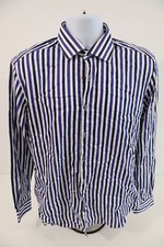M S Autograph Men's Striped Shirt Supima Cotton Size M