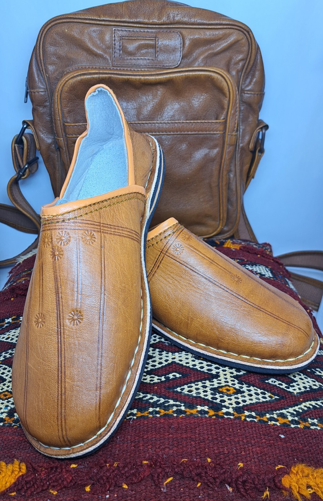 PANTOFOLA D’ORO Pantofole Babouches Tradizionali Marocchine Uomo Fatte a Mano Pelle Oro Originali