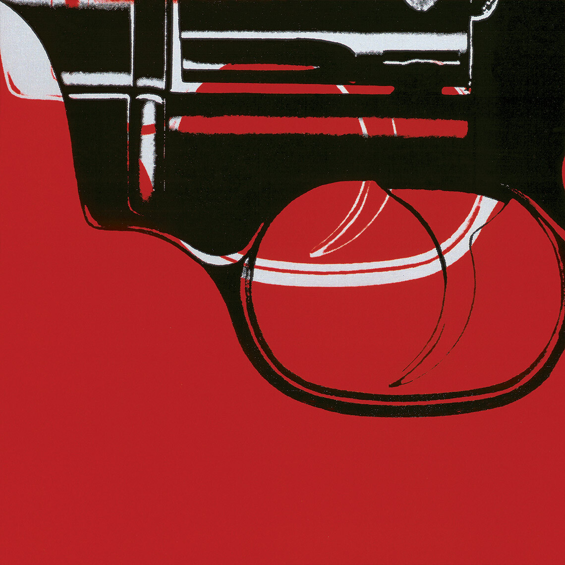 WARHOL、Gun、希少画集画、新品額装付 アンディ ウォーホル「ガン(ブラック&レッド)Gun,c 1981-82