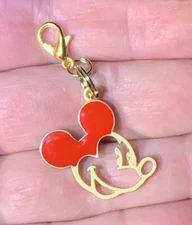 Gold Mickey Mouse Charm Zipper Pull & Keychain Add On Clip!!!