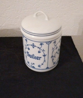 Vorratsdose Zucker Jäger Eisenberg Indisch blau Strohmuster