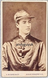 CDV JOCKEY SPORT VON BIRD LONDON ANTIKES FOTO NAMENS PFERDERENNEN VIKTORIANISCH