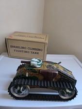 Marx With Original Box Working Wind Up Army Tank Not Sure About Sparkles     