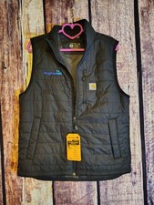 Carhartt Rain Defender Relaxed Fit Quilted Vest Black Mens LOGO  Med OV2286-M