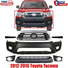 Front Bumper Cover Fascia & Grille Assembly Kit For 2012-2015 Toyota Tacoma