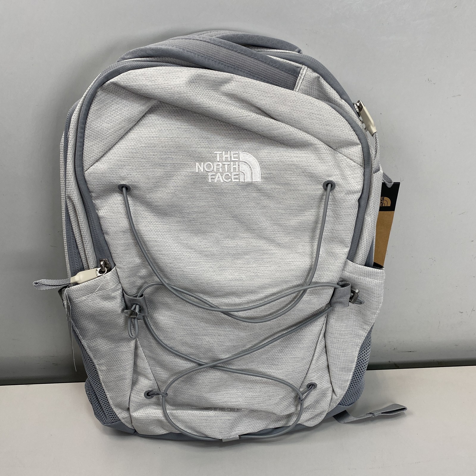 North Face Womens Jester Backpack in White Metallic Lelange and Mid Gray