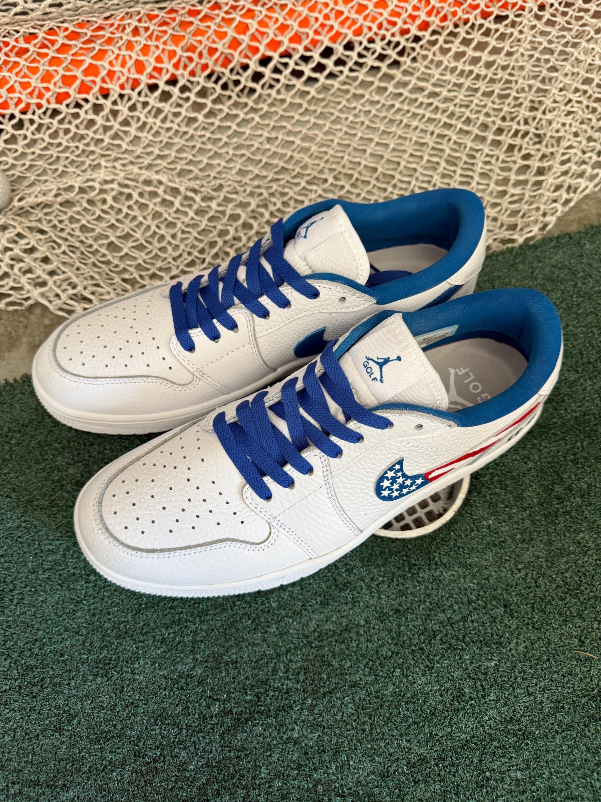 Jordan 1 Golf Low Triple White Custom- Ryder Cup USA Themed Colorway image 2