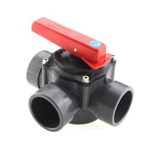 PVC 3 Scheiben Ventil Zylinderhahn Anschluss D50 d63 3 Wege PVC Kugelhahn