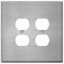 Oversized Stainless Steel Outlet Covers, Duplex Receptacle 2 Gang Wall Plate,...