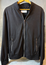 Calvin Klein Jacket Mens Black Bomber ful Zip Sleeve Pockets Logo Utility M read