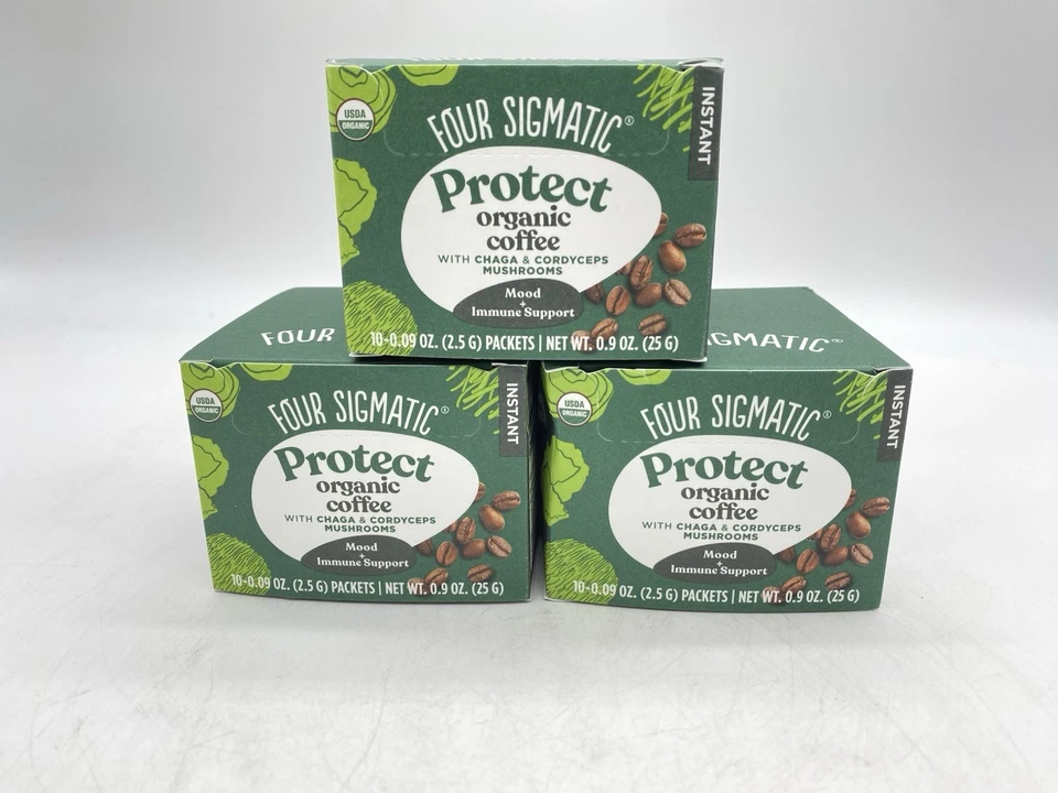 Four Sigmatic Protect Organic Coffee w/Chaga & Cordyceps Mushrooms 3pk - 10 Each