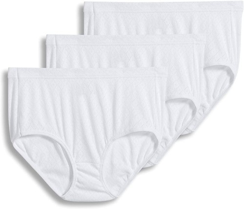Jockey Women's Underwear Elance Breathe Brief - 3 Pack 11 Plus, White