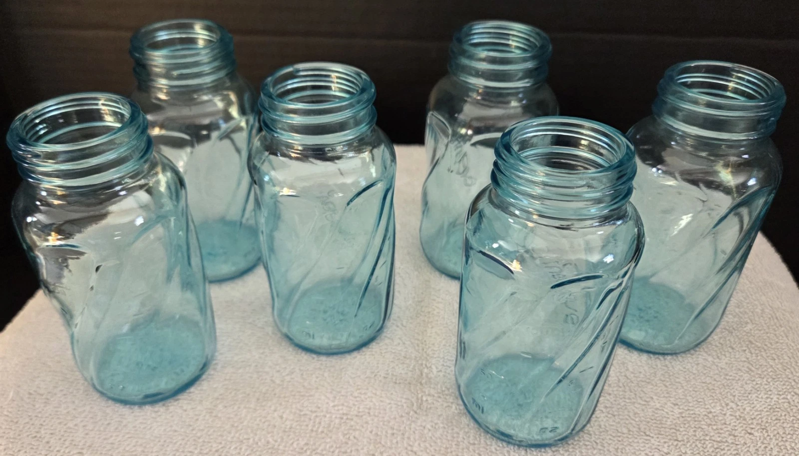 Evenflo 4 ounce Glass Twirl Bottles Teal Set of 6
