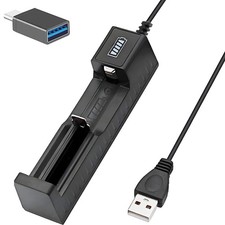 USB Battery Charger for 4.2V 18650 18490 14500 26650 Single Slot Lithium Battery