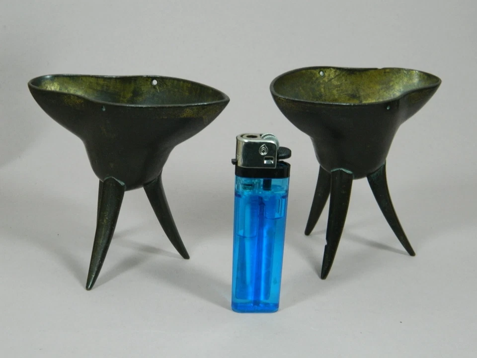 Paar Ritualgefäße Typ Jue Wine Cup Bronze Messing China Qing 18./19. Jhd. - Bild 2 von 4