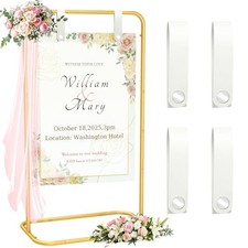 Wedding Welcome Sign Holder, 70  x31  x 20  Welcome Sign Stand with 4 Leather