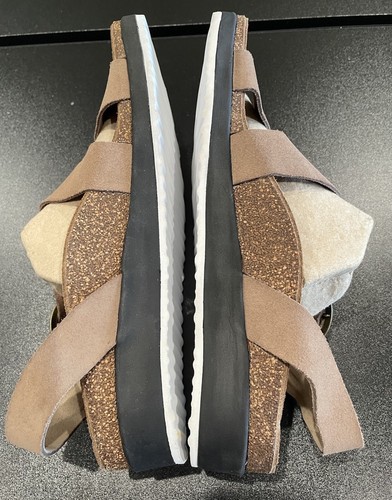 Sandalias Aetrex Adrianna Talla 9-9.5 WO’s Nubuck (gamuza) Gamuza y Suela de Cama de Corcho. Usado en excelente estado - Imagen 2 de 10