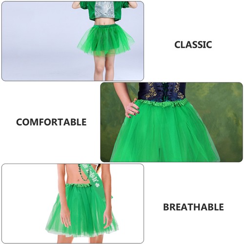 2 Pcs Princess Dress TUTU Skirt Child St Patricks Day Skirts Running - Picture 5 of 12