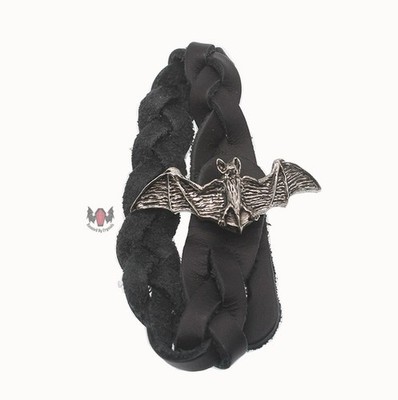 EINGESTELLT Alchemy Gothic Vampir Gälisch Zopf Armband A46 Goth Fledermaus Biker