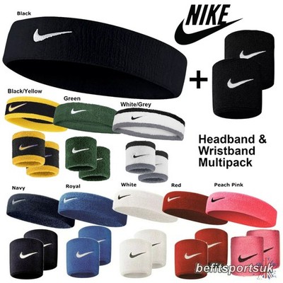 NIKE SWEATBAND KOPFBAND ARMBAND SET TENNISPLATZ SPORT LAUFTRAINING
