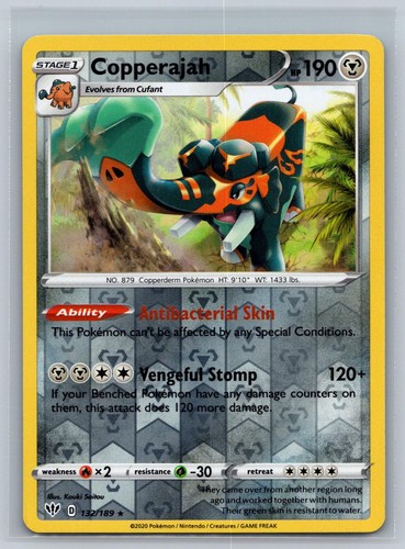 Copperajah 132/189 Holo Rare Darkness Ablaze Pokemon Card Reverse Holo Near Mint
