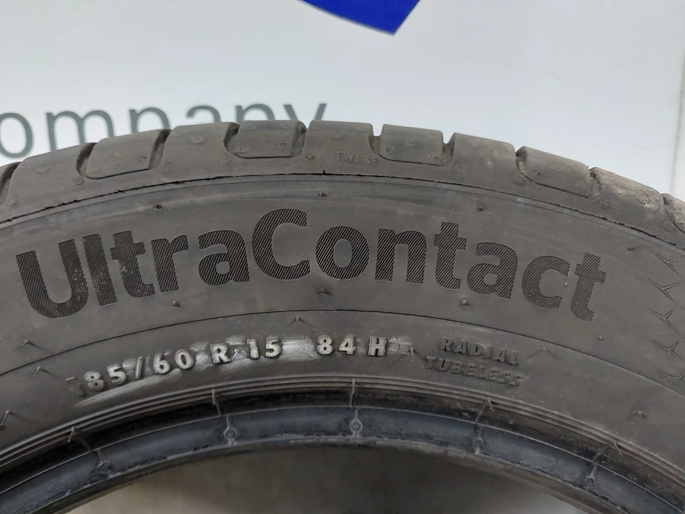 185/60/15 CONTINENTAL ULTRA CONTACT Part Worn Tyres 5mm Of Tread Matching Pair - Image 4 of 4