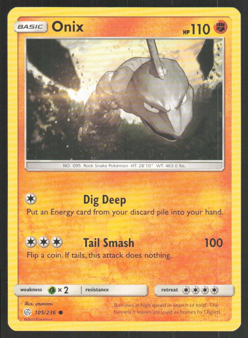Pokemon Onix Common 105/236 SM - Cosmic Eclipse LP