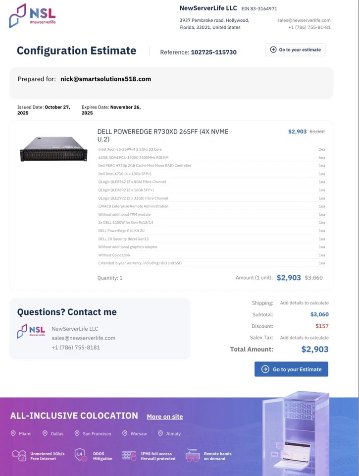 DELL PowerEdge R730XD Server (2) E5-2699v4 2.2GHz 44 Cores 320GB HUGE BUNDLE!!! - Image 3 of 3
