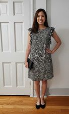Michael Kors Black and White Cheetah Print Sleeveless Shift Dress (Size M)