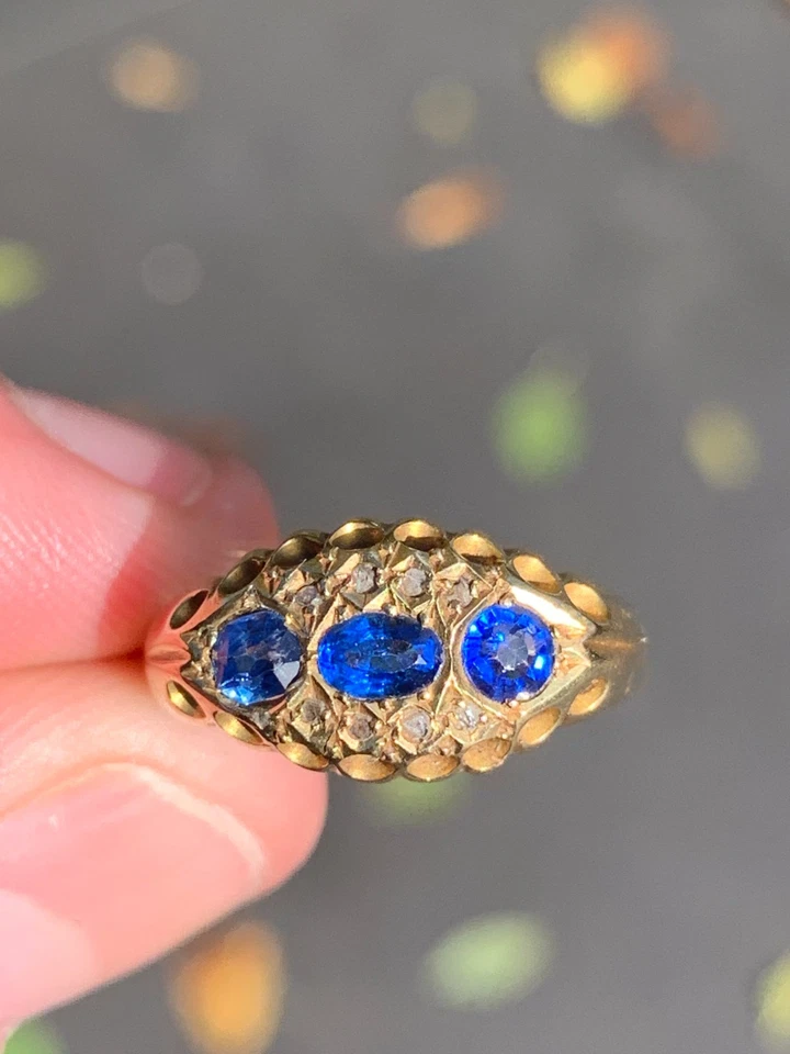 18kt Gold Diamant Saphir Ring Chester 1909