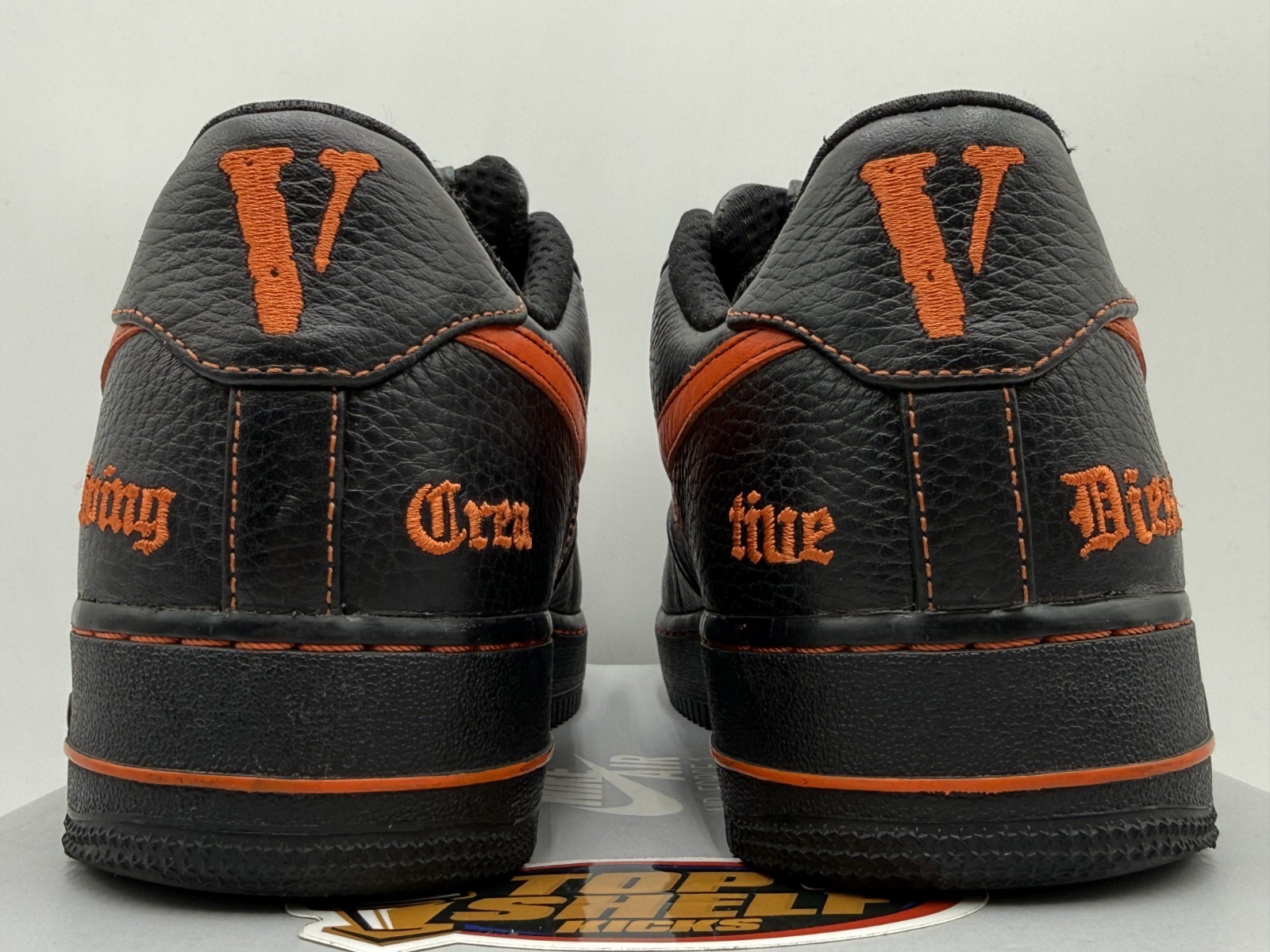 Vlone NikeLab Air Force 1 Vlone Authentic Black Orange Size 9.5 Rare ASAP OG image 5