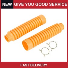 2 Pcs Orange 15 Knots Shockproof Shock Absorbers Boot Dust Cover For Motorcycle