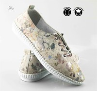 Ladies Womens Leather Casual Slip On Lace Comfort Walking Pumps Flat Shoes Size