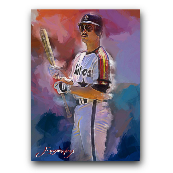 Glenn Davis Art Card Limited 5/50 Edward Vela Signed (Houston Astros)