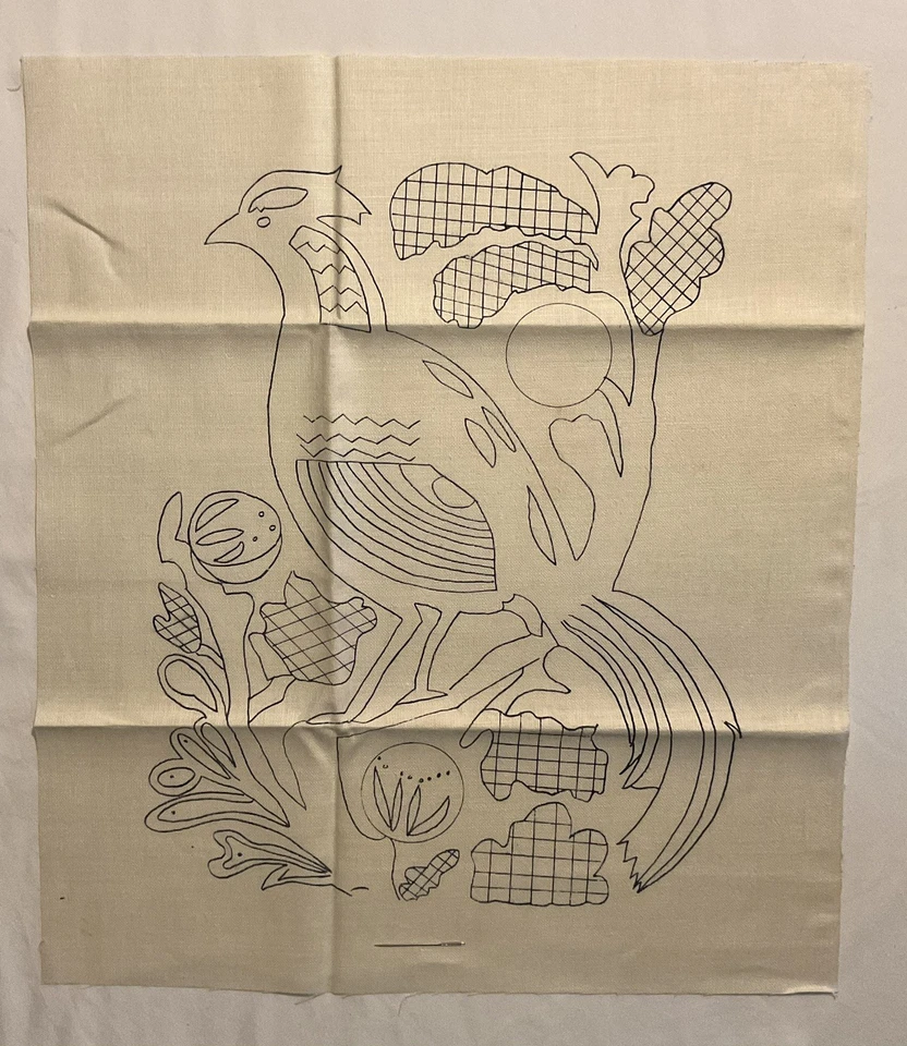 Винтажный комплект для вышивки крестом настенный подвесной птица сопротивление 14x18 бельгийский лен - Изображение 2 из 4