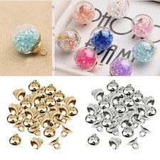 200 Pieces Silver Gold Half Round End Cap Craft Bell Shape