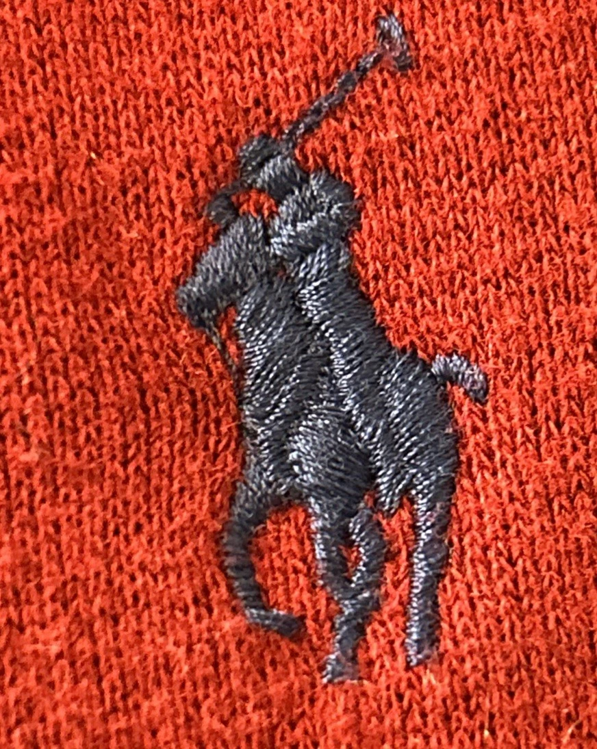 Polo Ralph Lauren Hoodie Womens Medium Red Waffle Knit Thermal Hooded Sweatshirt