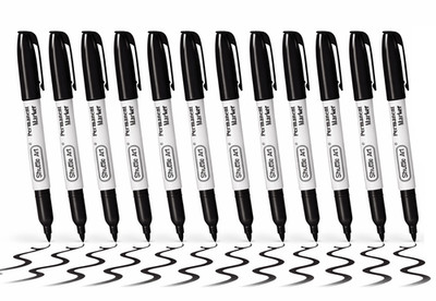 12x Shuttle Art Permanentmarker Schwarz Feine Spitze Marker Für Viele Oberfläche