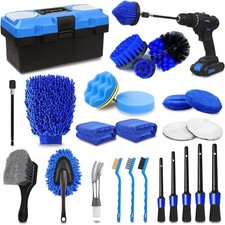 TTRCB 27Pcs Car Detailing Kit, Car Cleaning Kit, Car Detailing Brush Set, Drill