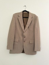 VTG Levi's Mens Blazer 42L Tan Action Suit Sta Prest Sport Coat Tan Beige Career