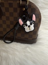 Dog Bag Charm Keychain Purse Pendant Puppy Key Fob Strap Black Birthday Gift New
