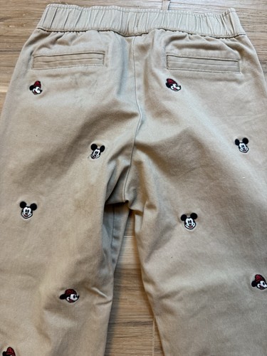 Janie And Jack Boys Mickey Mouse Embroidered Disney Khaki Pants Sz 7 - Picture 6 of 8