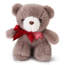 4.7 Inchs Teddy Bear Stuffed Animal with Heart,Bow Tie Embroidered Small Brown