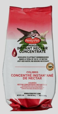 Perky-Pet Hummingbird Red Nectar Food Concentrate Sucrose 2 lb. Makes 192 oz